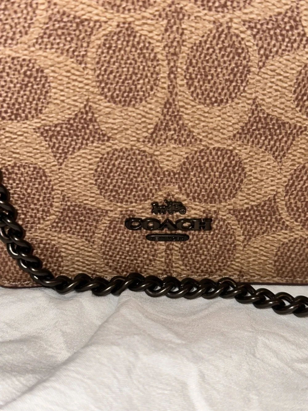 Coach Pink Signature Canvas Crossbody Phone Bag